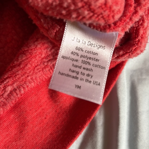 J La La Distressed Red Rainbow Hoodie Sweatshirt - Picture 6 of 9